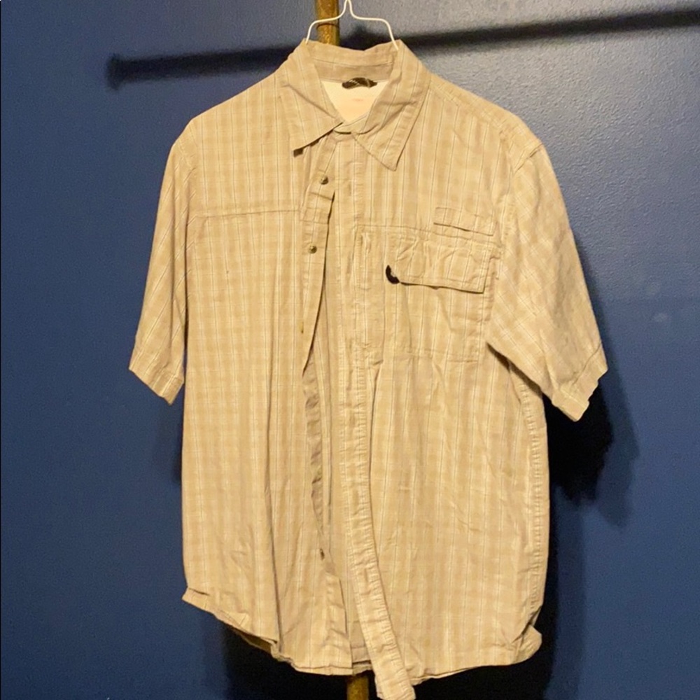Brown plaid polo